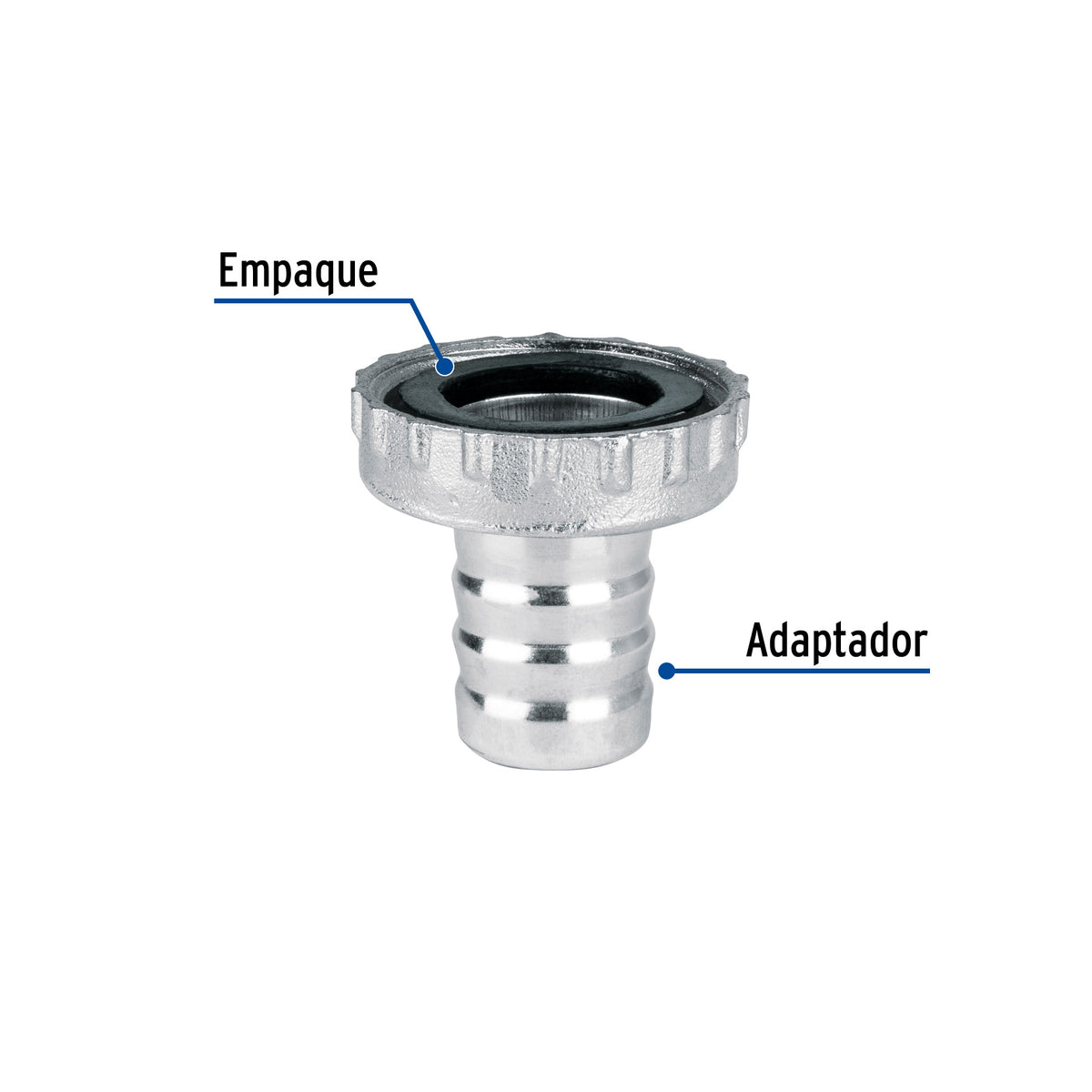 Adaptador metalico 1/2" para manguera FOSET