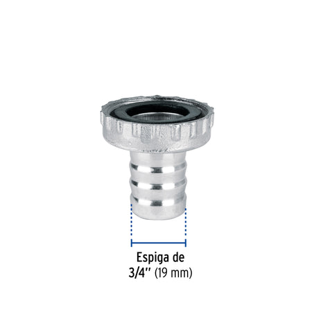 Adaptador metalico 1/2" para manguera FOSET