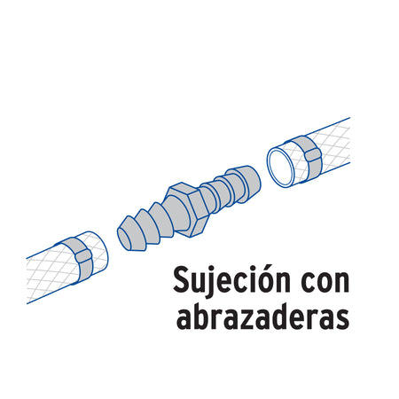 Cople inserción de latón 1/2' para poliducto negro, FOSET