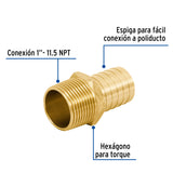 Adaptador macho de laton para poliducto FOSET 1"