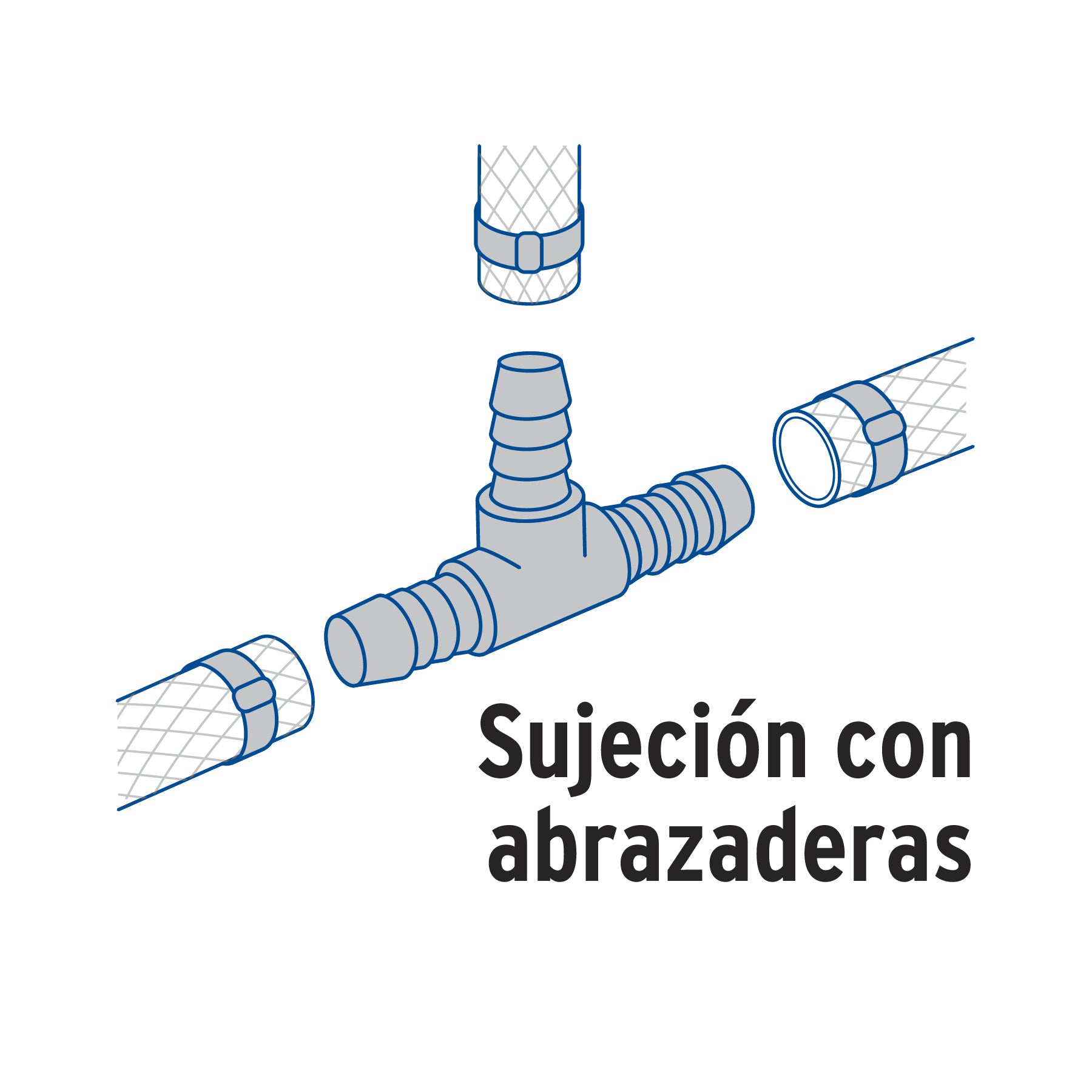 Tee inserción macho latón 1' para poliducto negro, FOSET