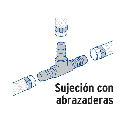 Tee inserción macho latón 3/4' para poliducto negro, FOSET