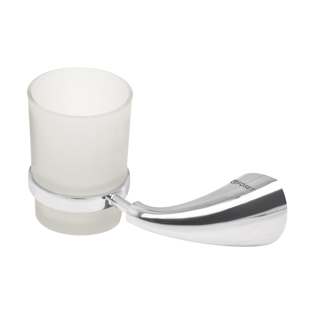 Portavaso cepillero metálico con vaso de vidrio, FOSET AERO