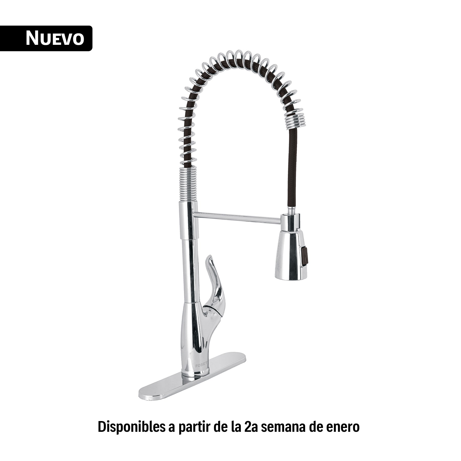 Monomando fregadero cromo, semi profesional, FOSET AERO