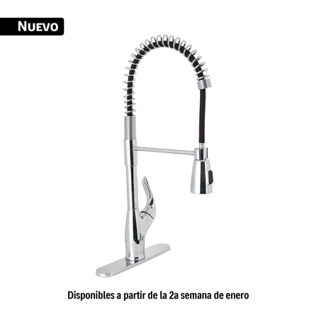 Monomando fregadero cromo, semi profesional, FOSET AERO