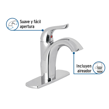 Monomando corto lavabo, cromo, FOSET AERO