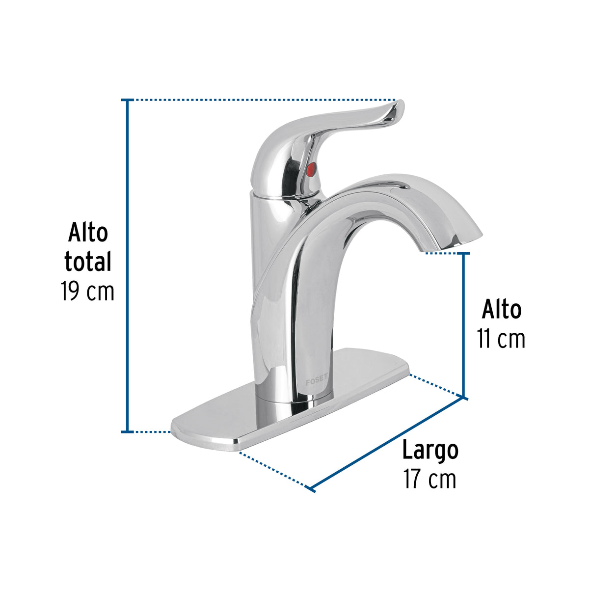 Monomando corto lavabo, cromo, FOSET AERO