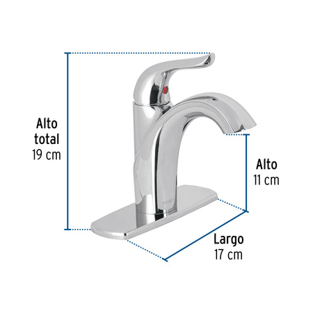 Monomando corto lavabo, cromo, FOSET AERO