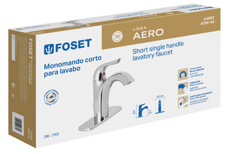 Monomando corto lavabo, cromo, FOSET AERO