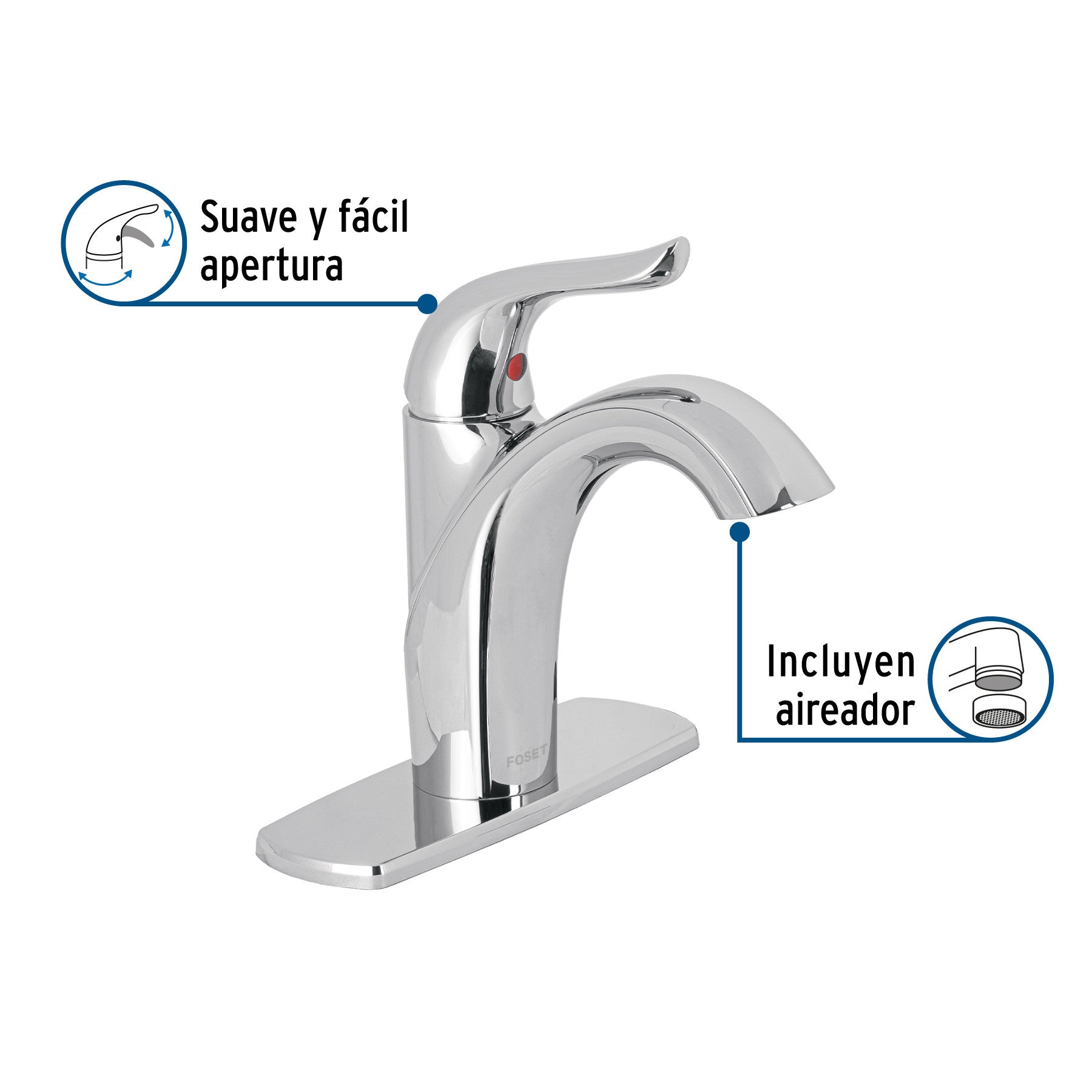Monomando corto para lavabo, FOSET AERO