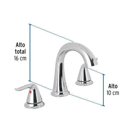 Mezcladora lavabo taladros separados, cromo, FOSET AERO