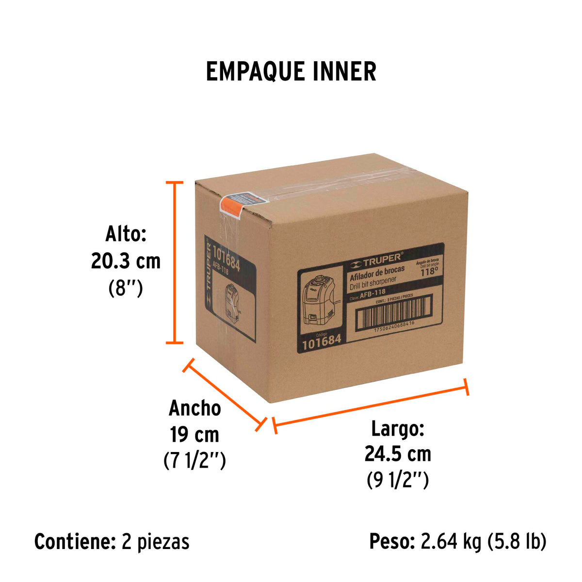 Afilador electrico para brocas con punta 118° Truper