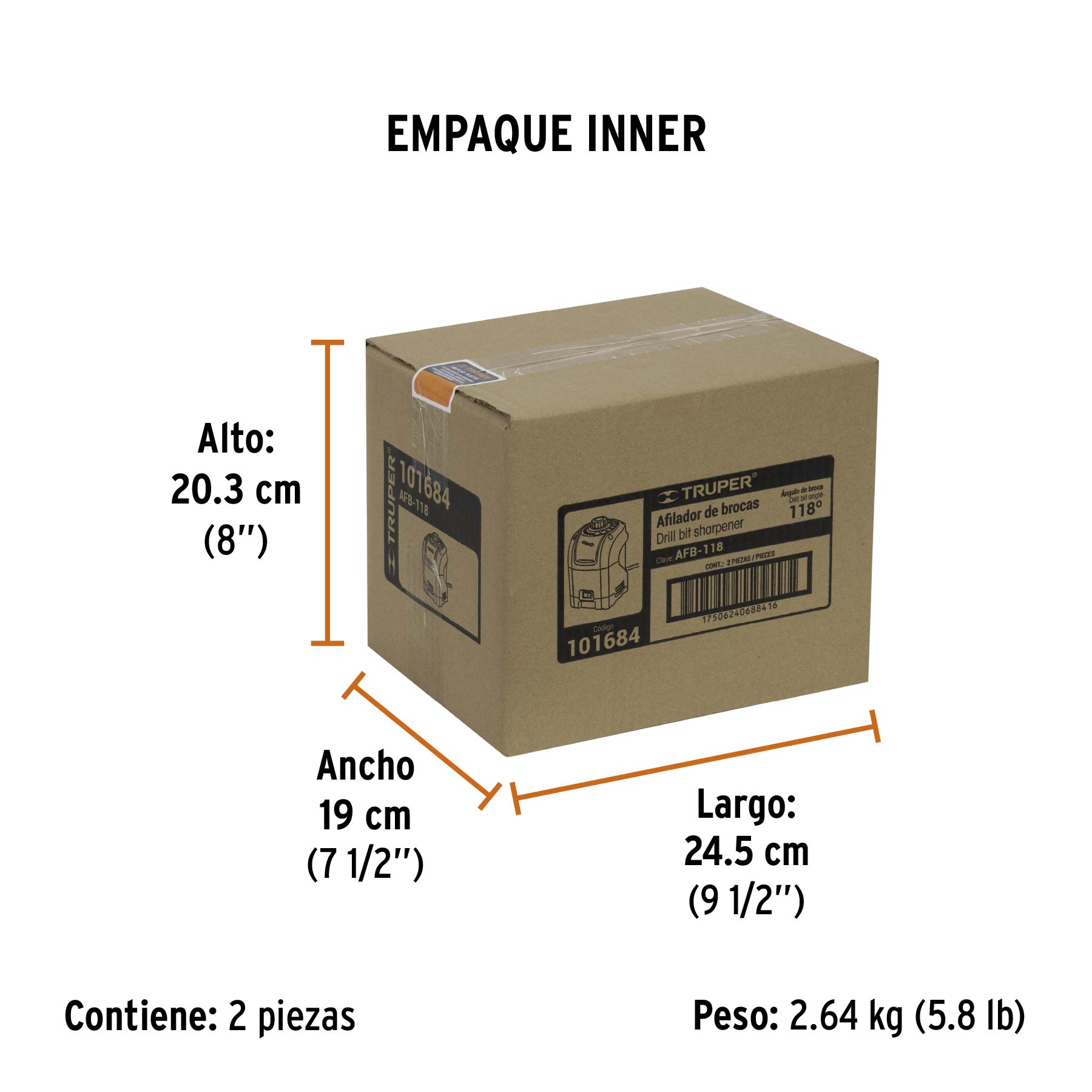 Afilador electrico para brocas con punta 118° Truper