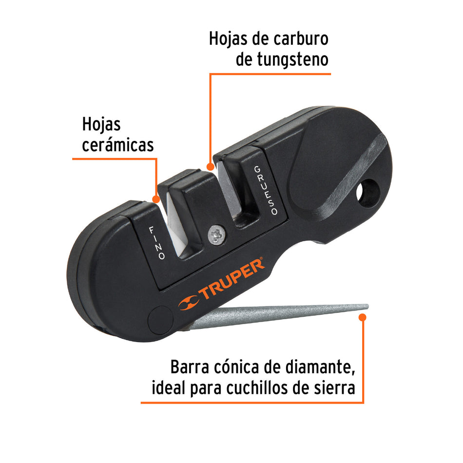Afilador de cuchillos, de bolsillo, Truper