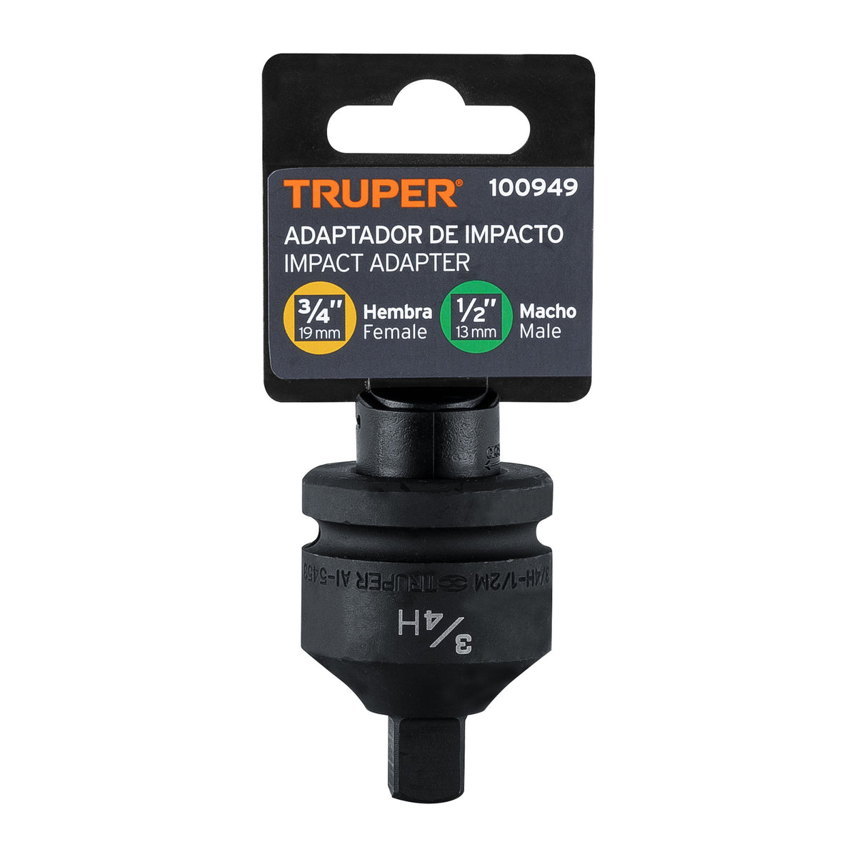 Adaptador de Impacto 3/4" (H) x 1/2" (M) Truper