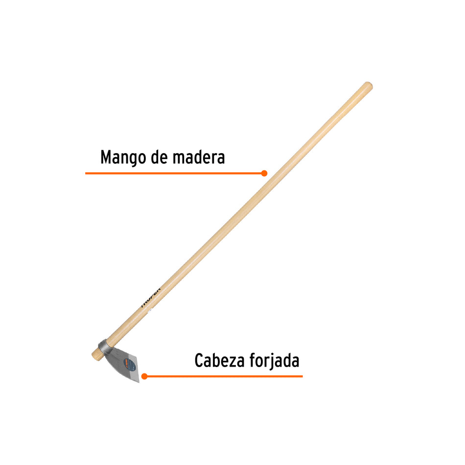 Azadón Lane No. 0 de 1.6 lb, mango madera de 54', TRUPER