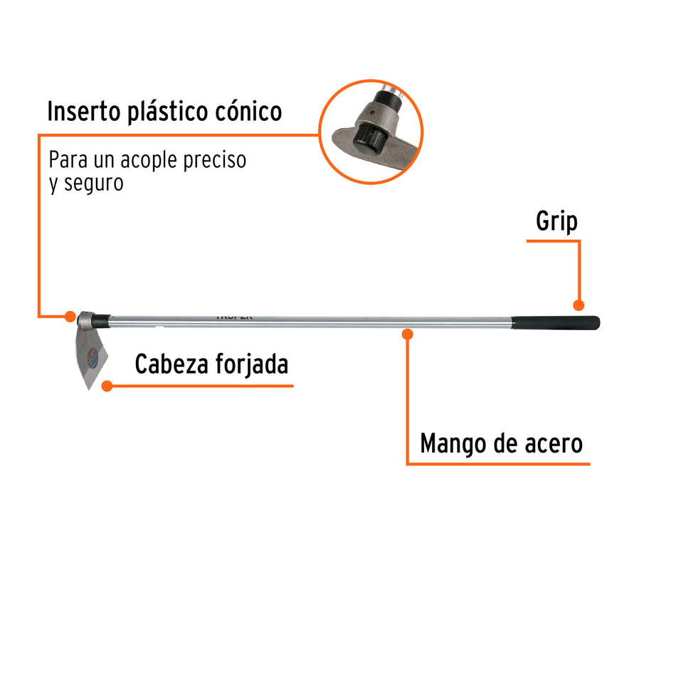 Azadón Lane No. 1 de 1.8 lb, mango de acero 54', TRUPER