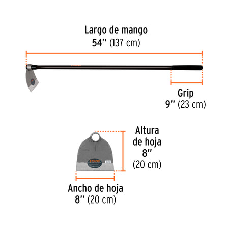 Azadón Lane No. 2 de 2.0 lb, mango de fibra 54', TRUPER