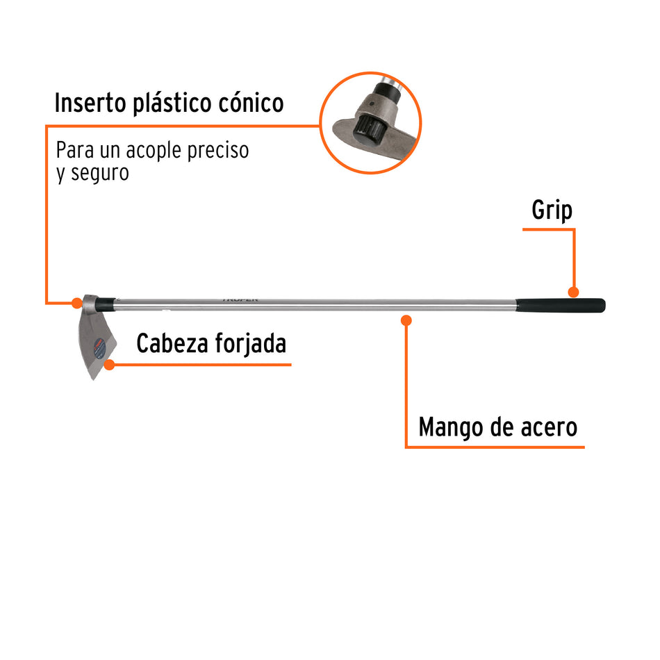 Azadón Lane No. 2 de 2.0 lb, mango de acero 54', TRUPER