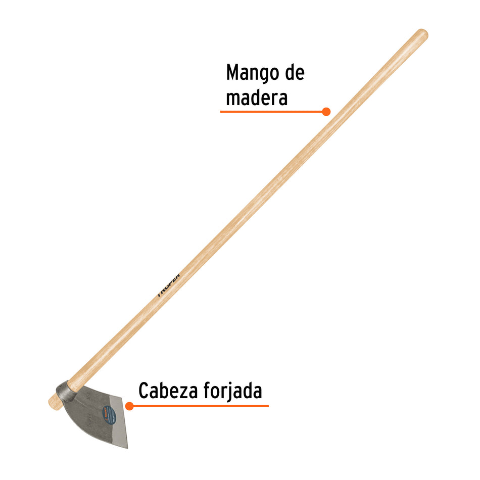 Azadón Lane No. 3 de 2.1 lb, mango madera de 54', TRUPER