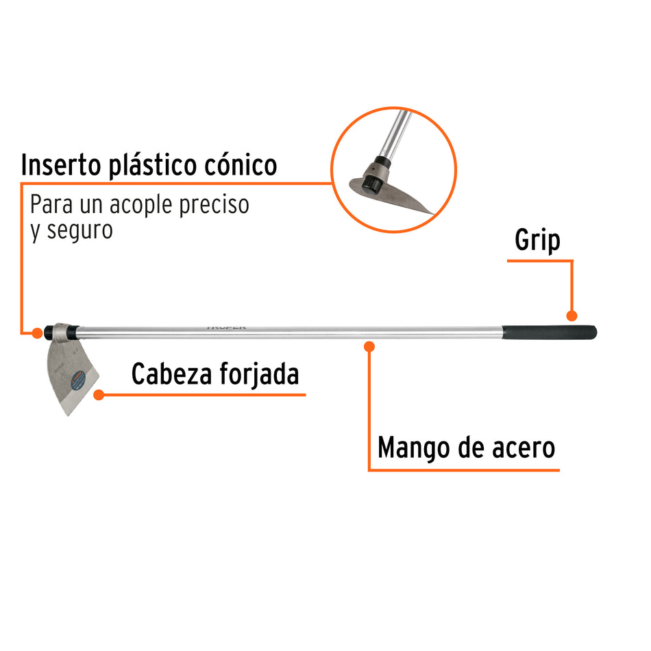 Azadón Lane No. 3 de 2.1 lb, mango de acero 54', TRUPER