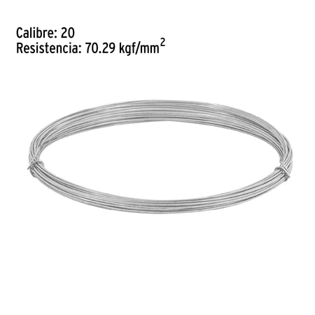 Rollo de 30 g de alambre galvanizado calibre 20 en bolsa