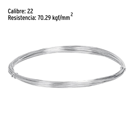 Rollo de 30 g de alambre galvanizado calibre 22 en bolsa