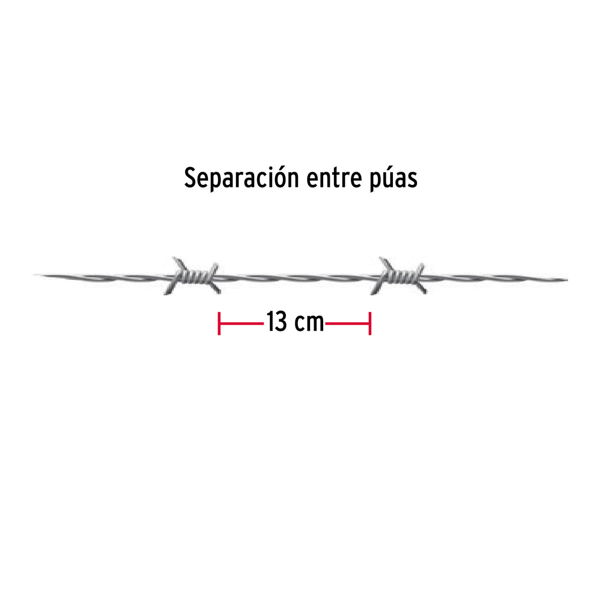 Rollo de alambre de púas 300m calibre 15.5, FIERO