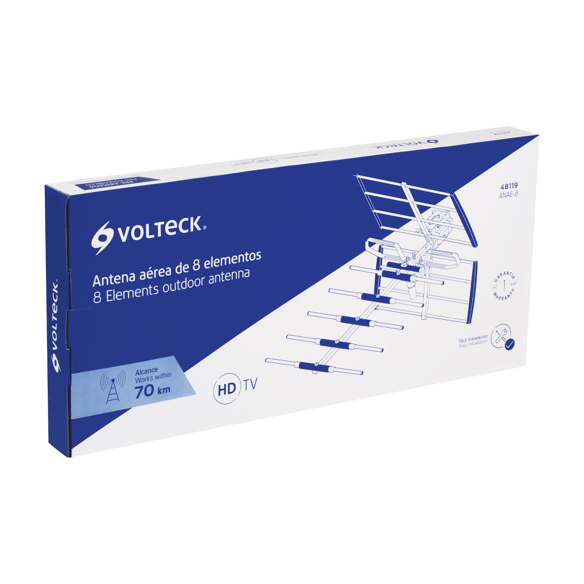 Antena aérea para TV HD, 14 elementos, Volteck Antena aérea para TV HD, 14 elementos, Volteck