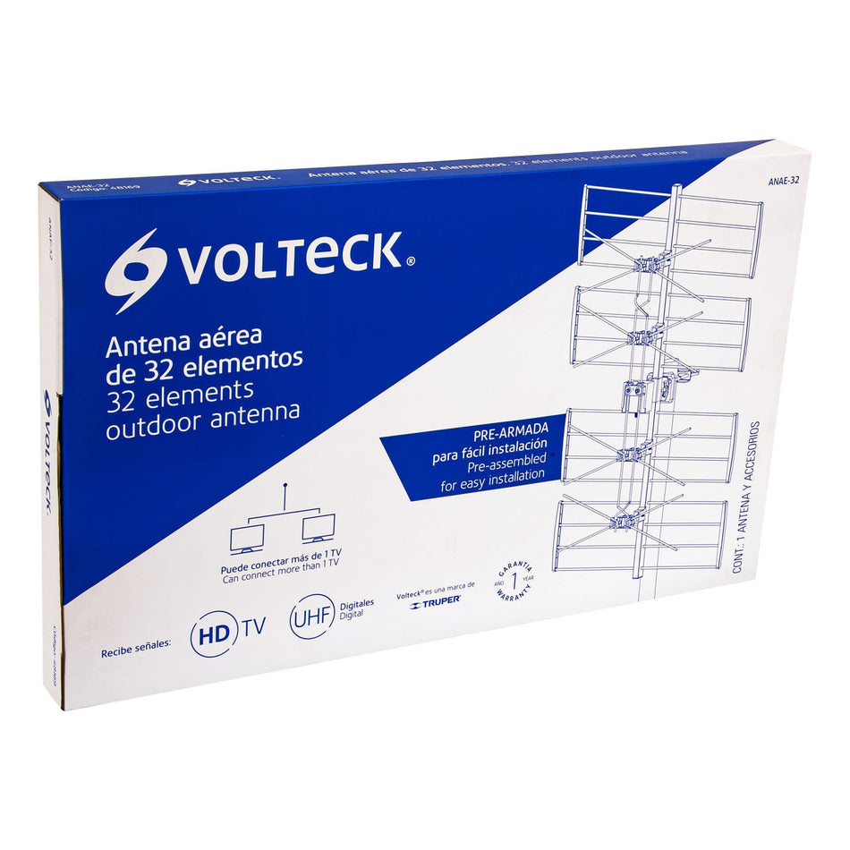 Antena aérea para TV HD, 32 elementos, Volteck