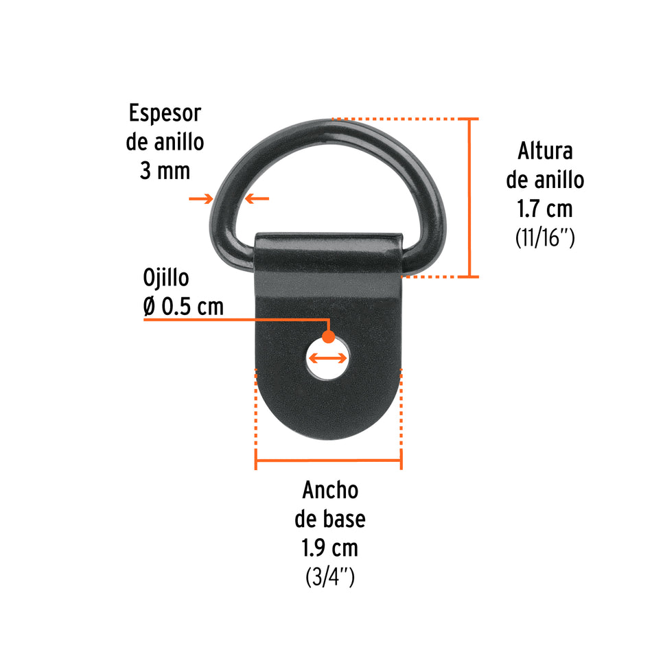 Blíster con 12 anclajes para red de carga de 1.5 Ton
