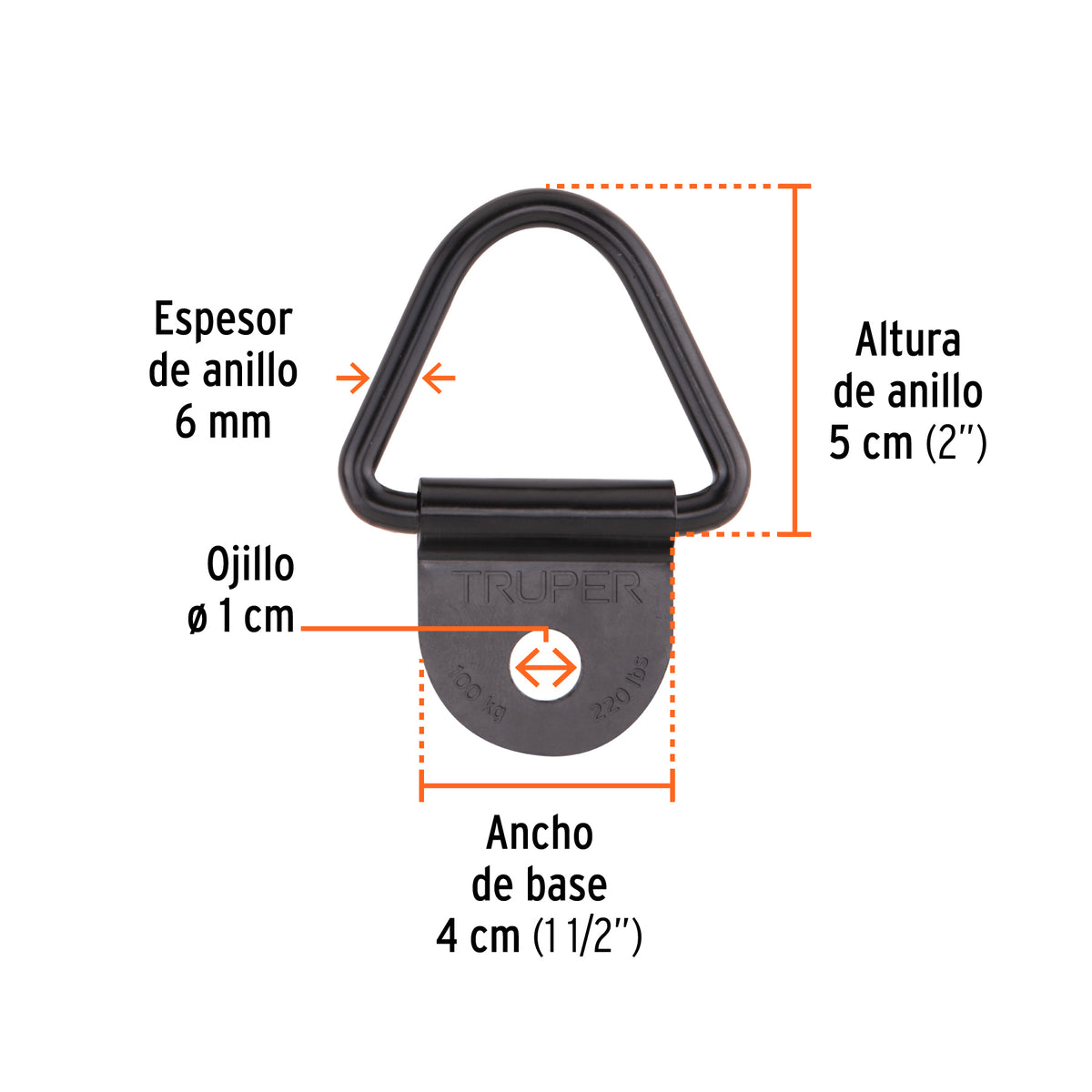 Blister con 10 anclajes para redes de carga de 3.5 ton.