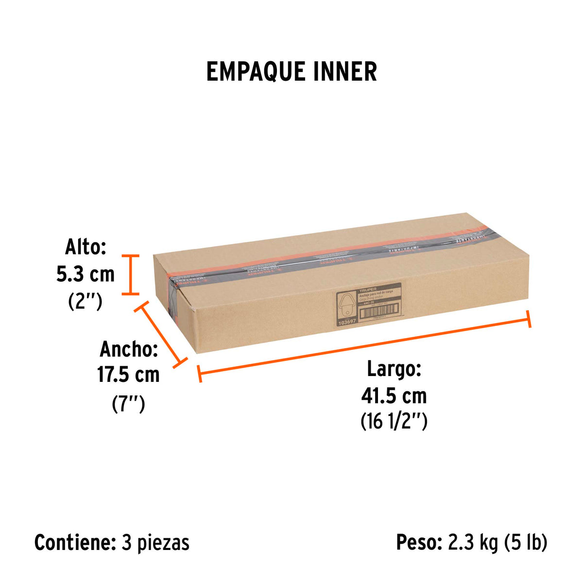 Blister con 10 anclajes para redes de carga de 3.5 ton.