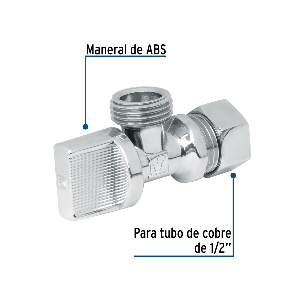 Llave angular 1/2" 1/4 de vuelta barrilito blister FOSET