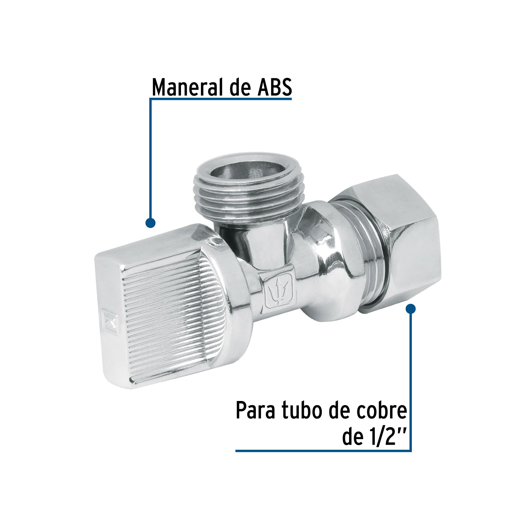 Llave angular 1/2" 1/4 de vuelta barrilito blister FOSET