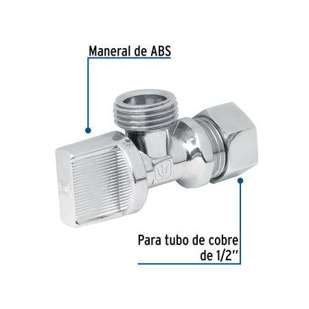 Llave angular 1/2" 1/4 de vuelta barrilito blister FOSET