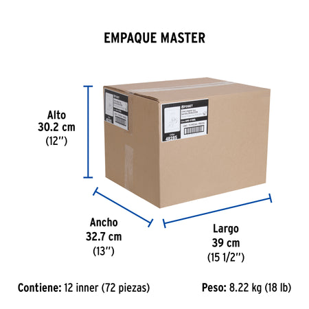 Llave angular 1/2" 1/4 de vuelta barrilito blister FOSET