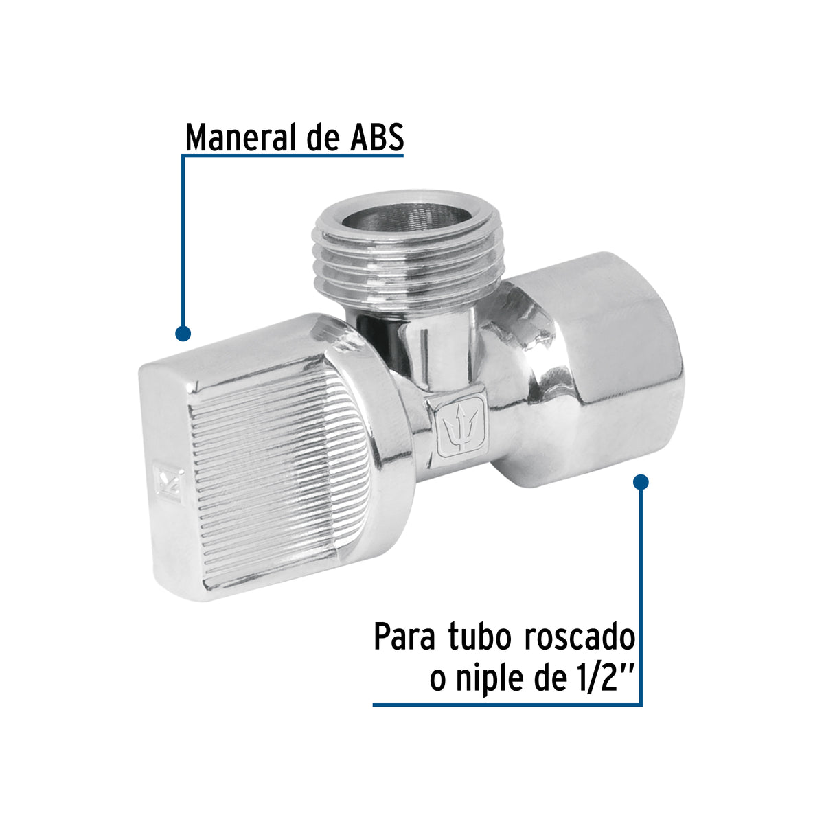 Llave angular 1/2" 1/4 de vuelta roscable blister FOSET