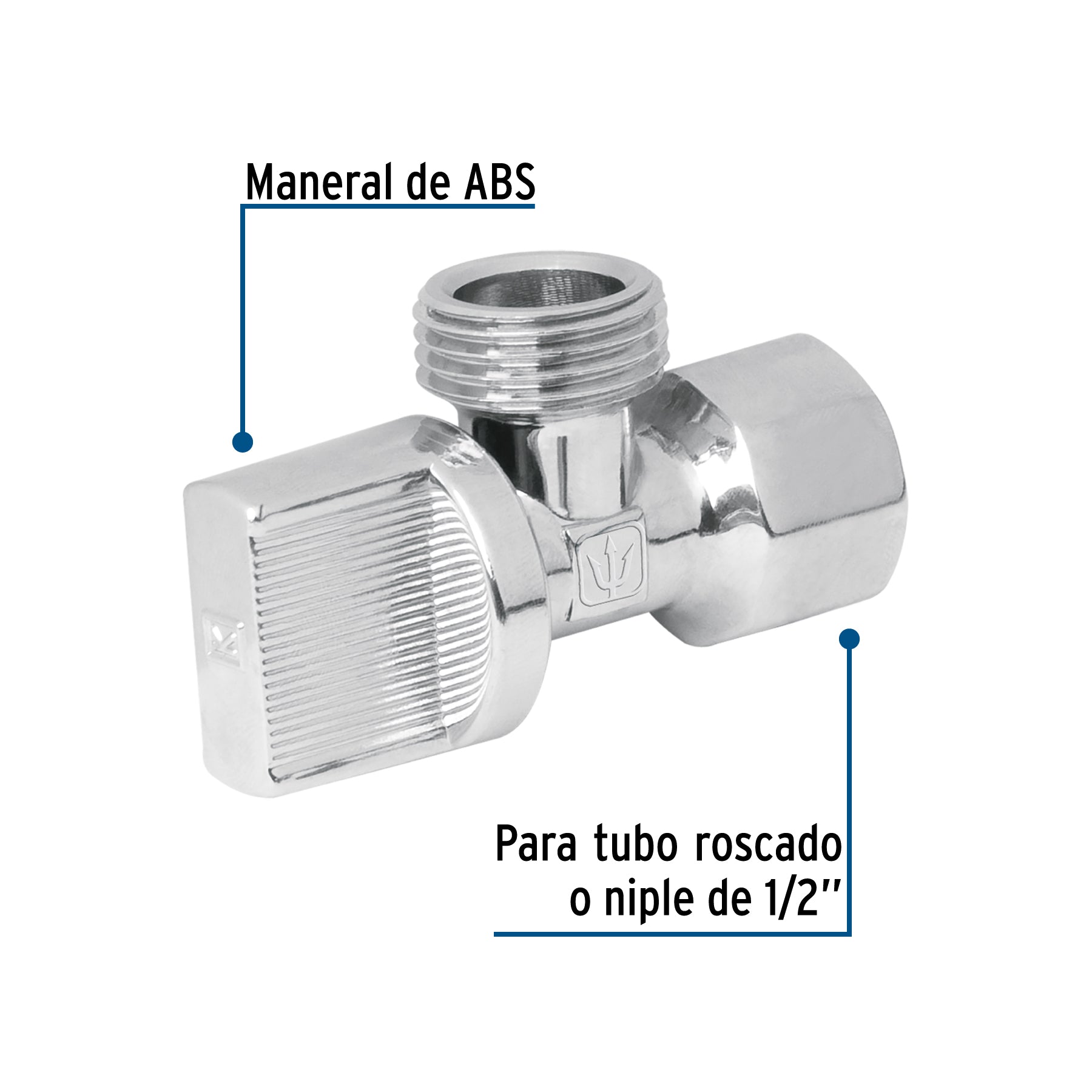 Llave angular 1/2" 1/4 de vuelta roscable blister FOSET