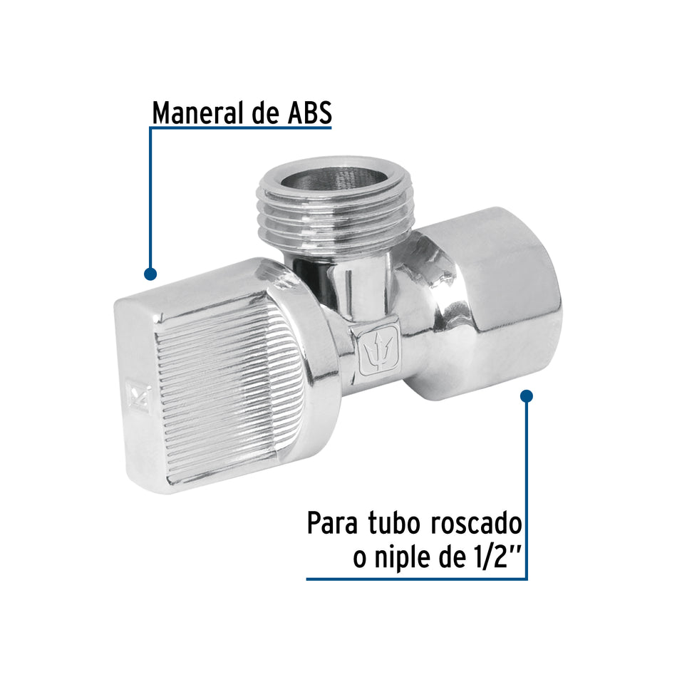 Llave angular 1/2" 1/4 de vuelta roscable blister FOSET