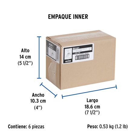 Llave angular 1/2" 1/4 de vuelta roscable blister FOSET