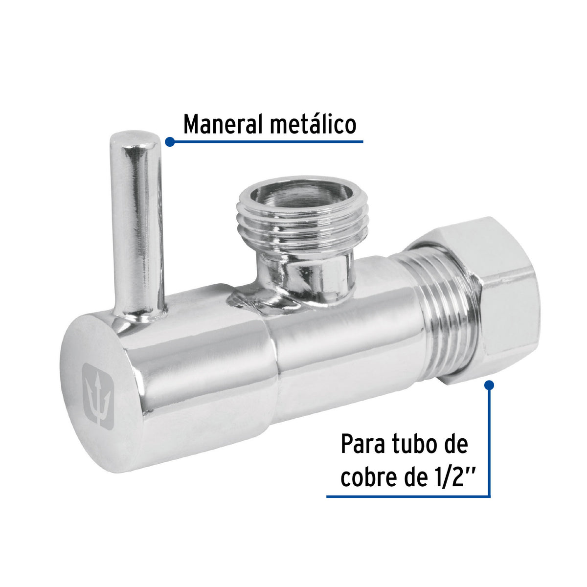 Llave angular 1/2"1/4 de vuelta barrilito maneral palanca