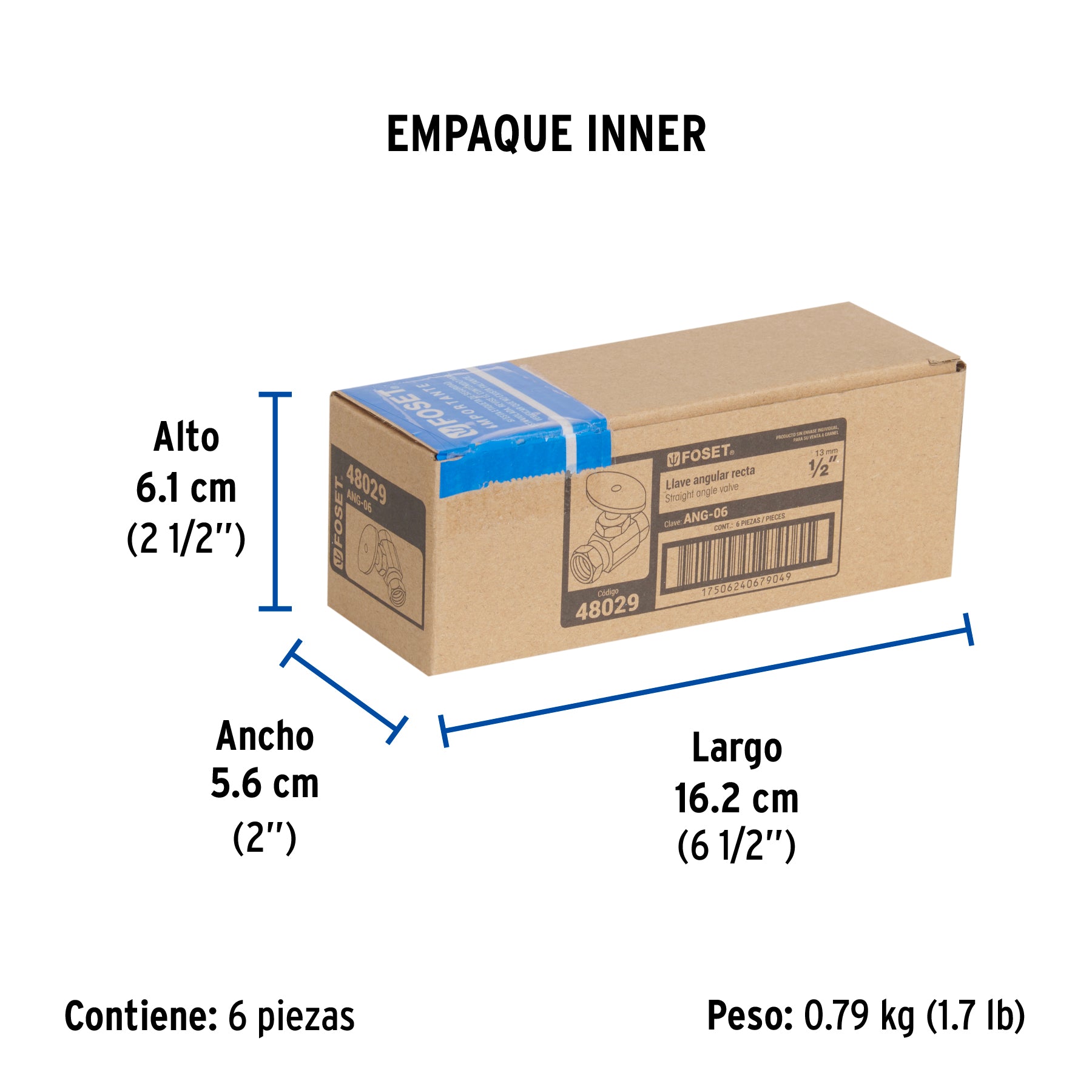 Llave angular recta 1/2"multivuelta roscable FOSET