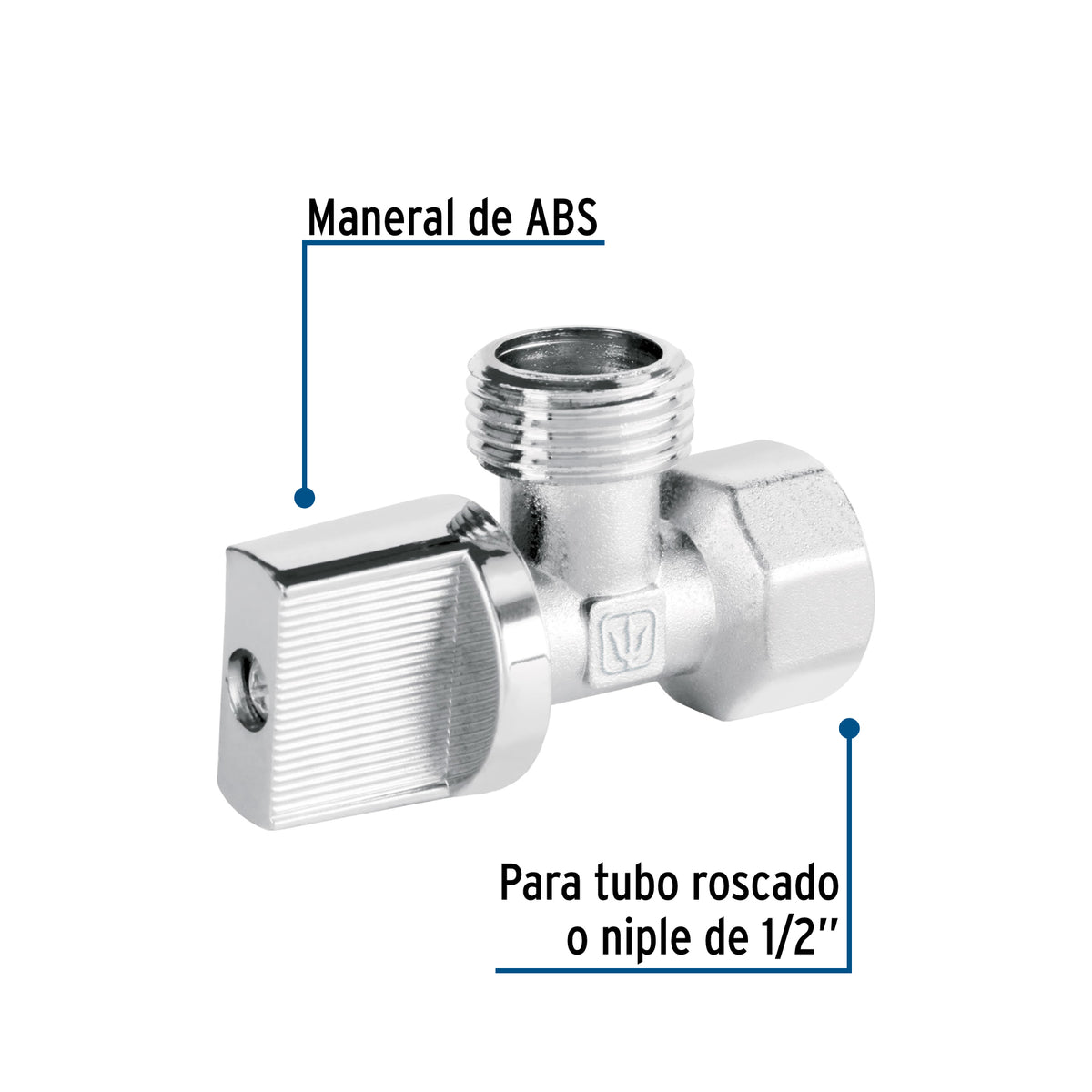 Llave angular 1/2" 1/4 de vuelta roscable blister BASIC