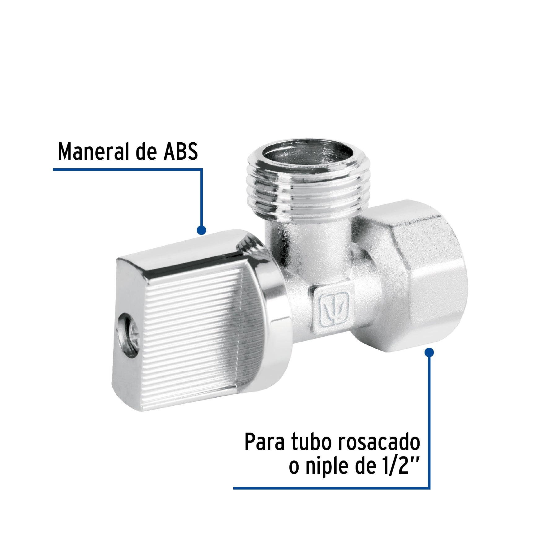 Llave angular 1/2" 1/4 de vuelta roscable BASIC