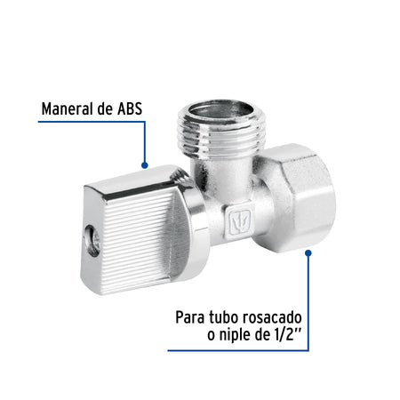 Llave angular 1/2" 1/4 de vuelta roscable BASIC