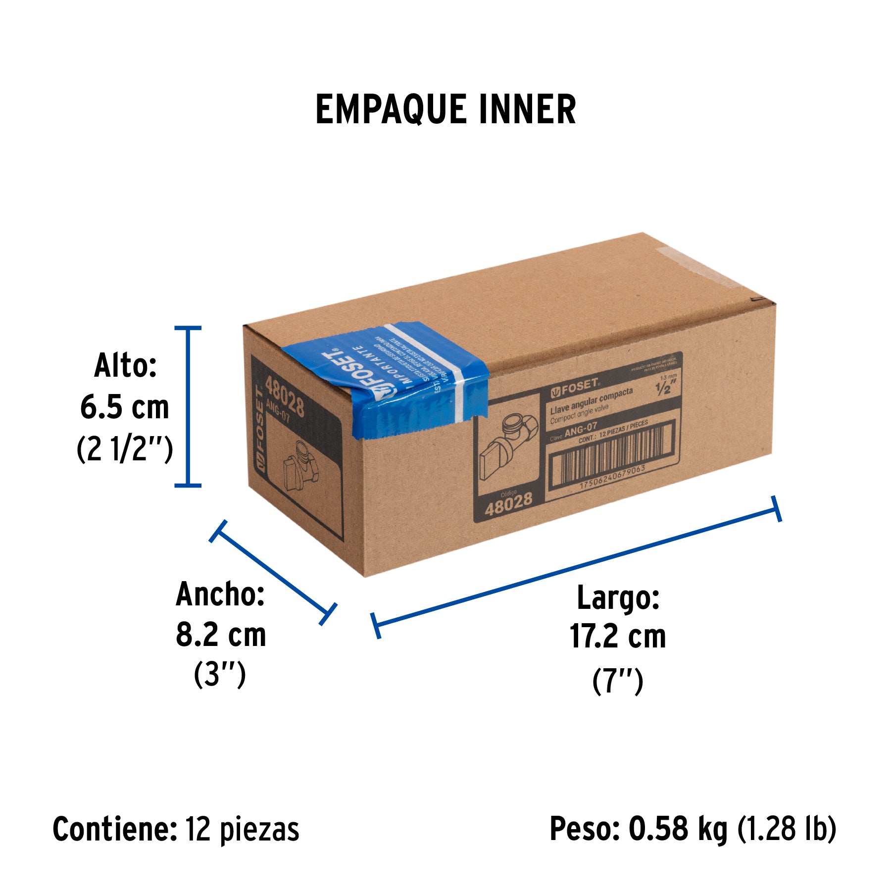 Llave angular 1/2" 1/4 de vuelta roscable BASIC