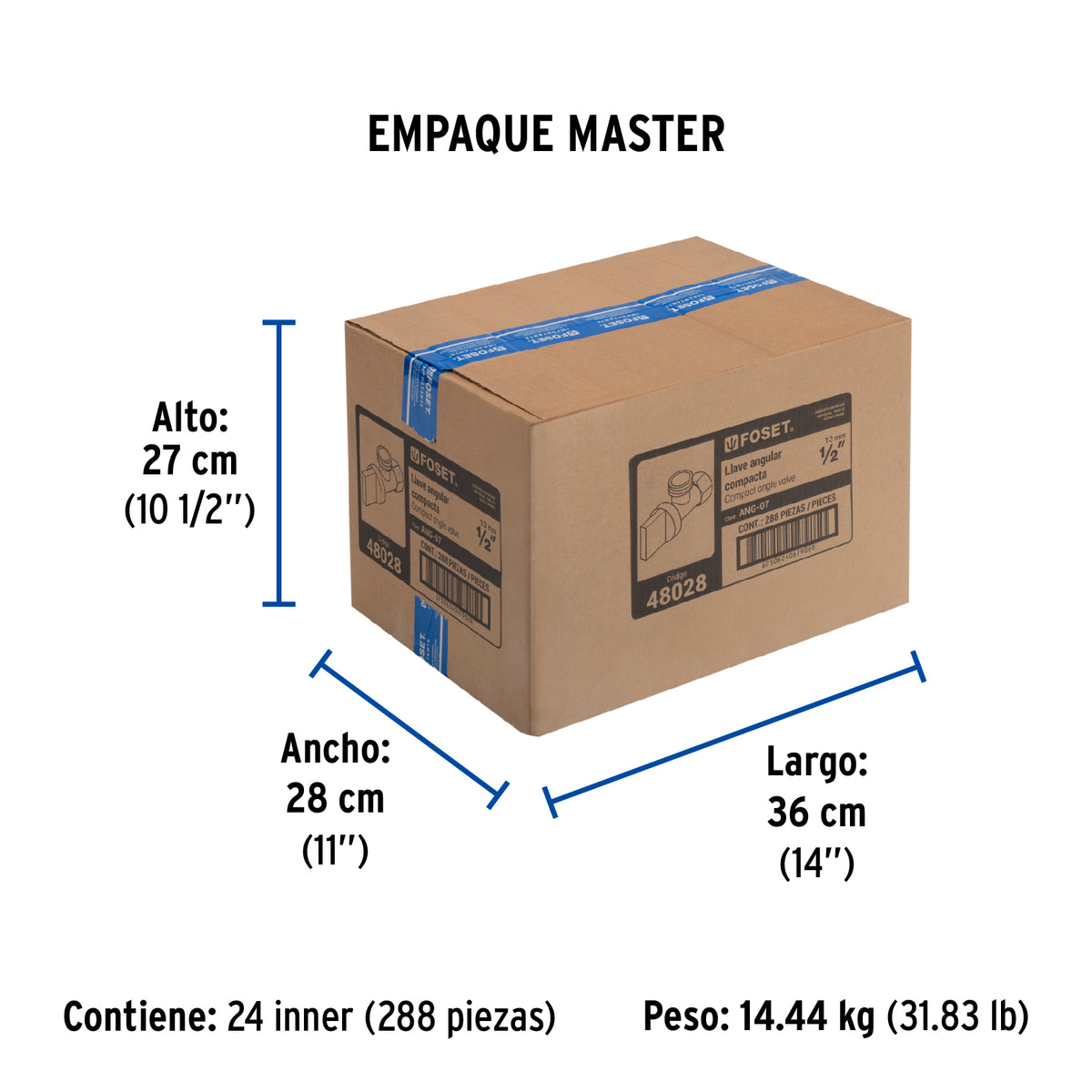 Llave angular 1/2" 1/4 de vuelta roscable BASIC
