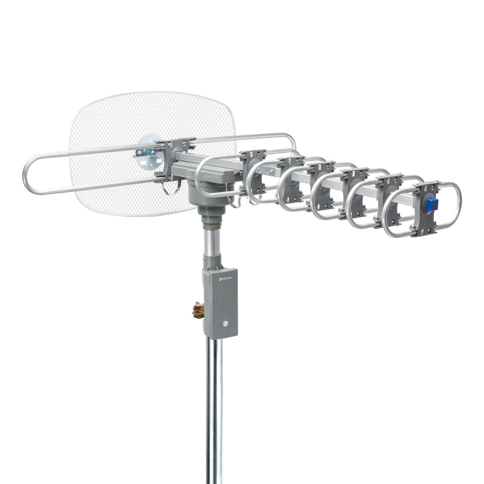Antena aerea para TV HD giratoria 360° con control y cable