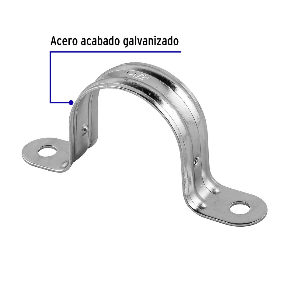 Bolsa c/5 abrazaderas tipo omega 1-1/2' p/tubo pared delgada